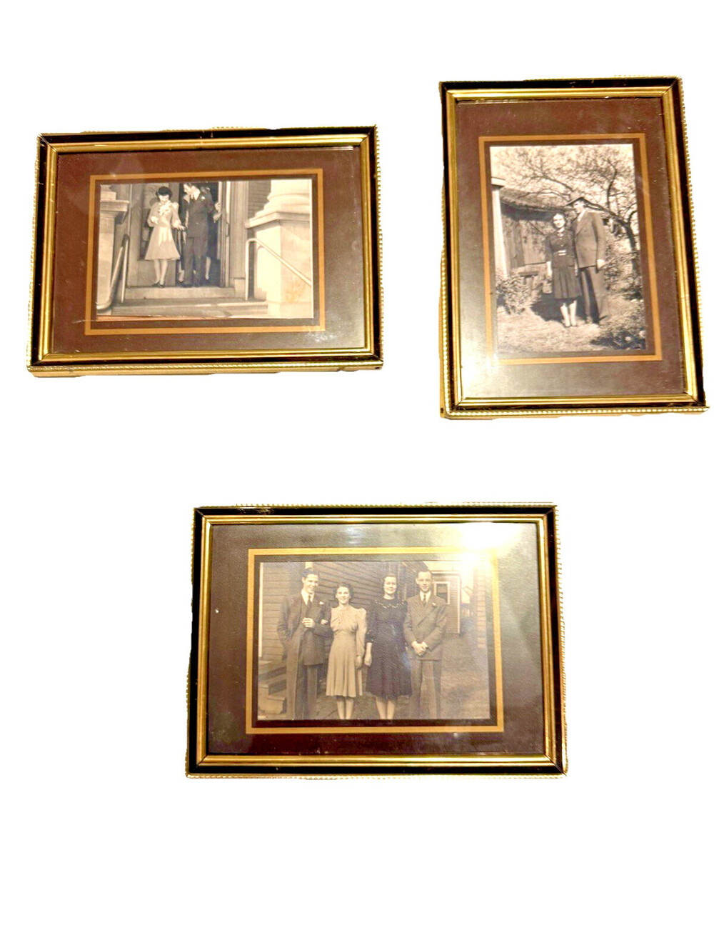 Antique Framed 5x7 matted photos; Lot Of 3, mcm, country, cottagecore